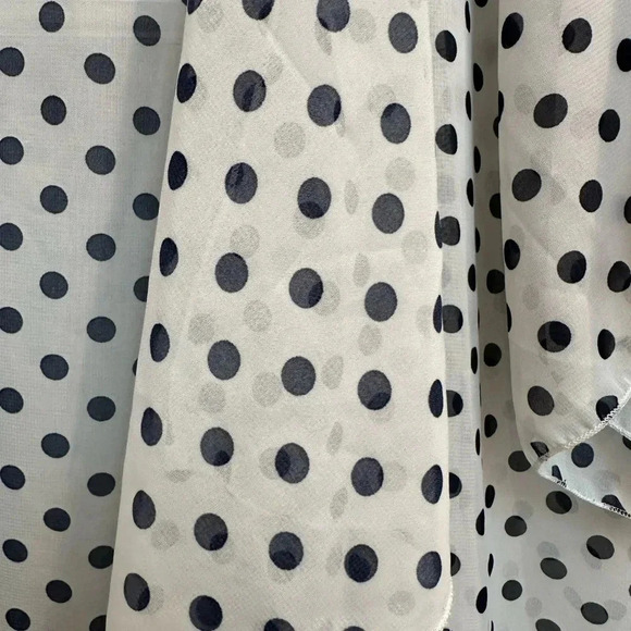 LuLaRoe Dark Navy Polka Dot Black Fringe Monroe Kimono Swim Coverup Size Large L - Picture 6 of 11